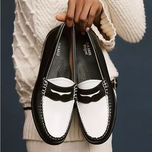 Bass Black and White Loafers